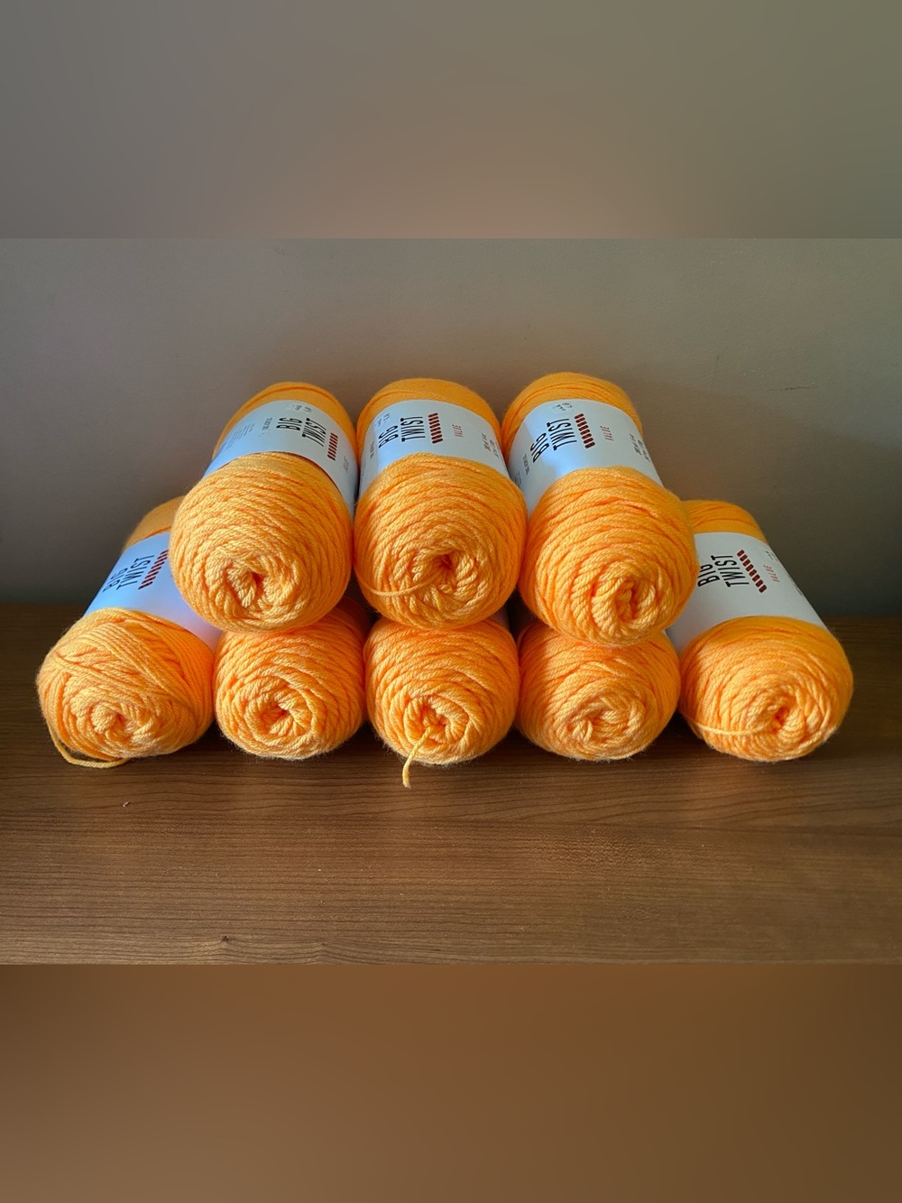 8 Skeins of BIG TWIST VALUE 6 oz - 380 Yd Each - DISCONTINUED YARN - Orange Brt